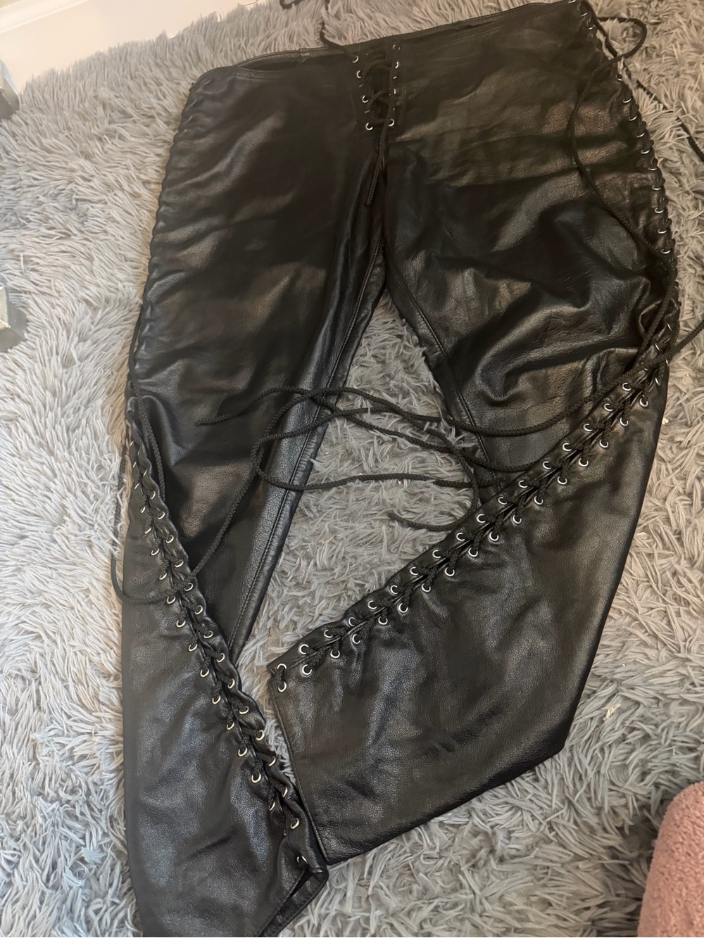 ⭐️Allure Black Lace-Up Faux Leather Pants XL⭐️